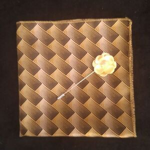 MEN'S POCKET SQUARE AND LAPEL PIN FLOWER #11.